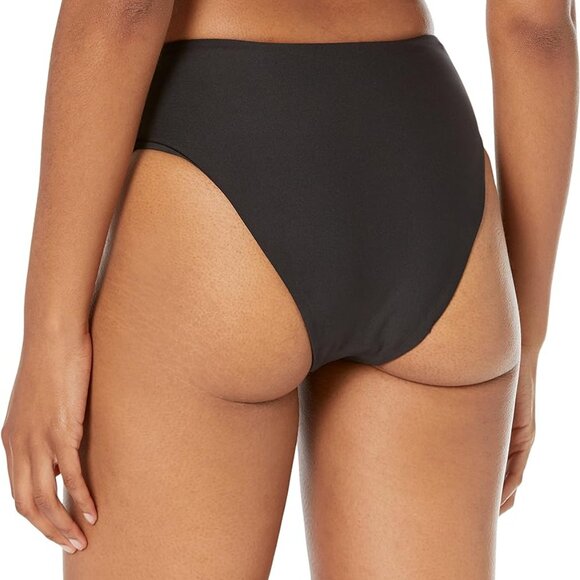 NWOT Volcom Simply Seamless 16W Black Solid Cheeky Bikini Swim Bottom #99279 - Picture 3 of 3